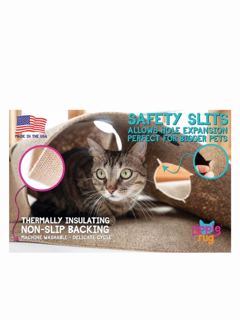 SnugglyCat Ripple Rug Cat Activity Play Mat, Beige - Picture 2 of 7
